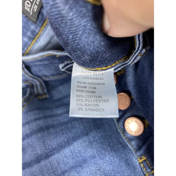 Just Blue Skinny Fit Distressed Raw Hem Style JB82246DK Size 7/28 - Picture 13 of 14